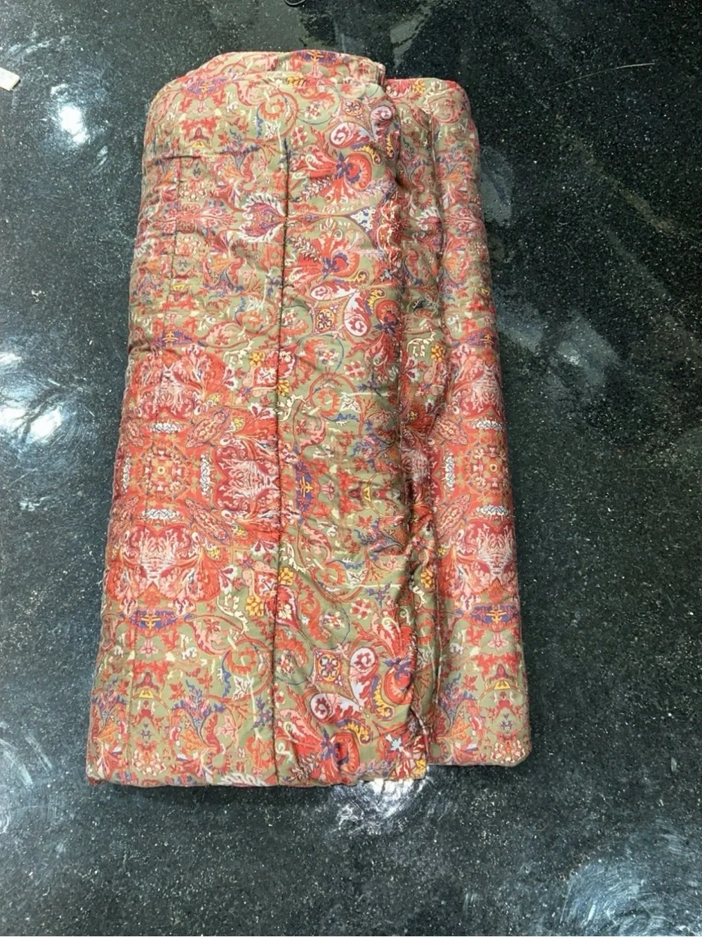 Vtg Ralph Lauren Red GALAHAD Paisley FULL/QUEEN Sateen Comforter